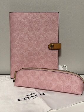 Coach Powder Pink Notebook & Pencil case set